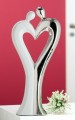 Gilde Skulptur Francis Paar  Ein Herz fassen , 40 cm, platin-wei�