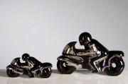 Casablanca Exklusivmodell "Motorrad", klein, 21 cm, schwarz/silber/glasiert 002