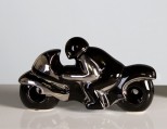 Casablanca Exklusivmodell "Motorrad", klein, 21 cm, schwarz/silber/glasiert 001