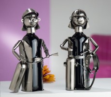 Gilde Flaschenhalter  Feuerwehrmänner , 2-teiliges Set, 36 cm