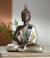 Thai Buddha Figur, sitzend, 26 cm