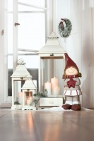 Gilde Holz-/Metallaternen-Set  Vetrina , 3-teiliges Set, 38 cm, 57 cm + 87 cm, creme
