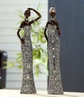 Afrikanische Statuen  Samburu Ladies , 2-teiliges Set, 41 cm