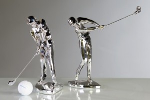 Casablanca Figuren  Golfer , 2-teiliges Set, 23 cm, silber