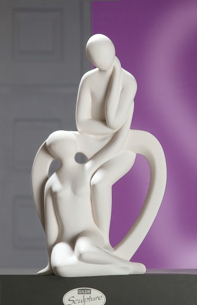Gilde Skulptur Francis Paar "Ein Herz f&uuml;r Ihn", 36 cm, creme